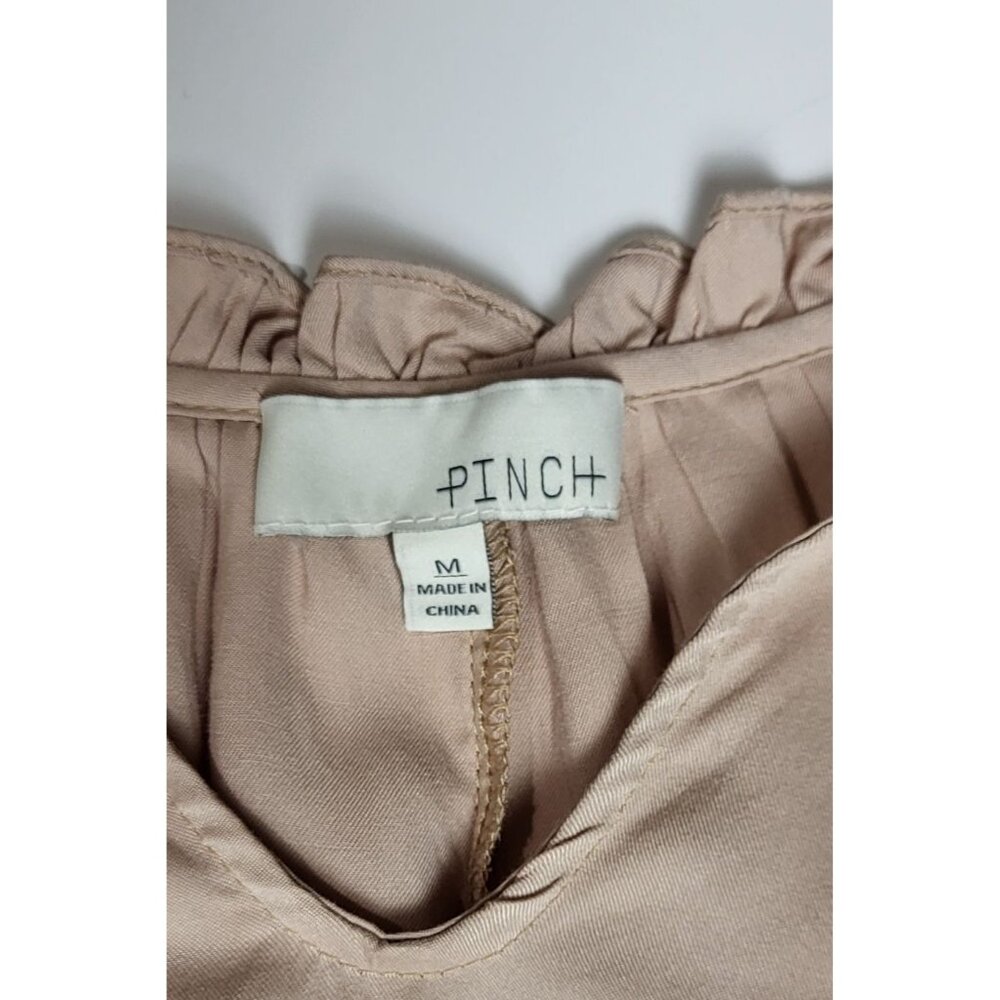 Pinch Womens Blush Pink Ruffled Long Sleeve Peasant Dress Top Size M - Picture 7 of 9